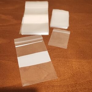 30 Small Clear Plastic Zip Bags